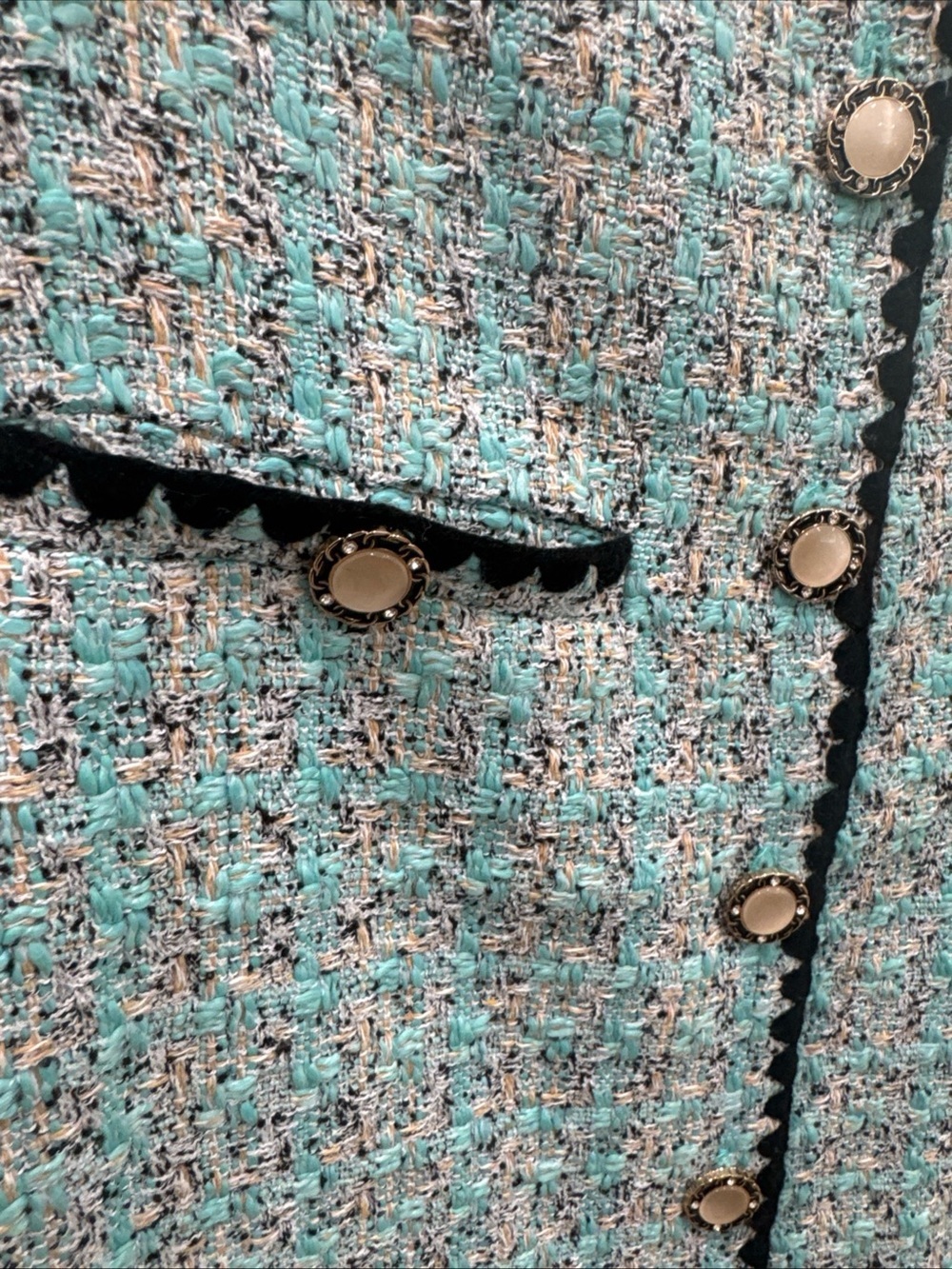 Tuckernuck Pomander Place Blue Woven Tweed Josephine Dress Women’s XS NWOT - Picture 6 of 14